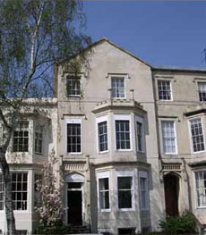 Front of building on Clarence Square